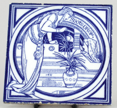Tile Snowdrop c1880